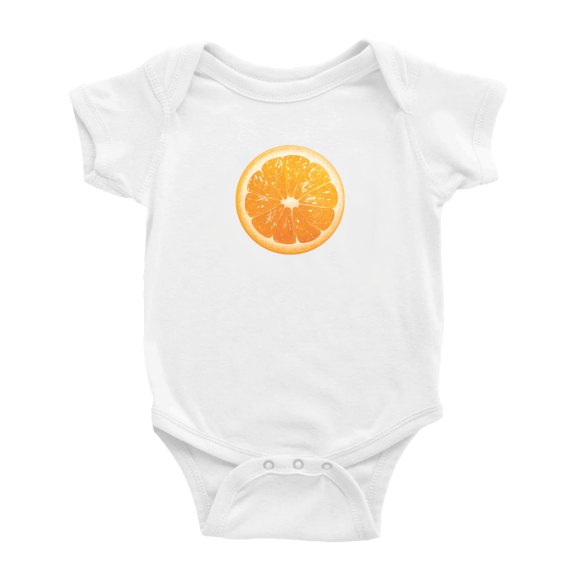 Half Orange Cartoon Cute Baby Clothing Bodysuits Boy Girl Unisex