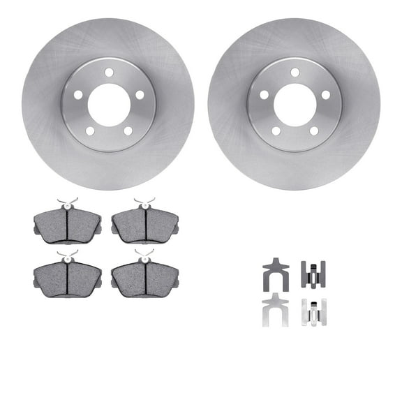 Dynamic Friction 6612‑54007 Front Brake Rotors and 5000 Euro Ceramic Pads Kit, (2 Brake Rotors   Brake Pads   Hardware)