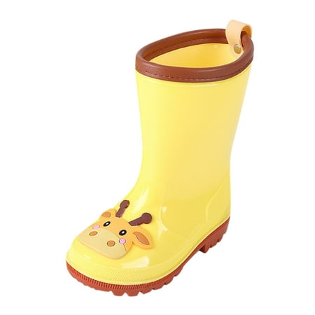 

AnuirheiH Toddler Rain-Boots Kids Boys Girls Cartoon Rubber Waterproof Rain Shoes Rain Boots Clearance Under $10