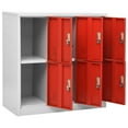 thumbnail image 6 of vidaXL Locker Cabinets 2 pcs Light Gray and Red 35.4"x17.7"x36.4" Steel, 6 of 9