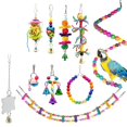 thumbnail image 1 of Large Bird Swing Toys, Big Parrots Chewing Natural Wood With Bells Toys, 1 of 5