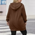 thumbnail image 4 of Titcea Zip Up Hoodie Women, Lightweight Jacket Drawstring Long Hoodies with Pockets Solid Color Warm Comfy Casual Winter Coat, 4 of 8