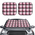 thumbnail image 2 of Balery 2 Piece Heart Plaid Car Windshield Sun Shade|Foldable Front Windshield Shade for Car Front Window for Most Sedans SUV Truck-, 2 of 7