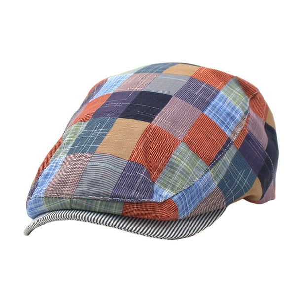 relayinert Timeless And Plaid Flat Cap For Effortless Style Breathable  Plaid Caps Orange 2Set