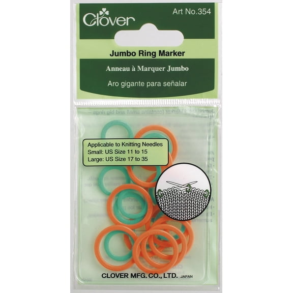 Clover Jumbo Stitch Ring Markers-20/Pkg