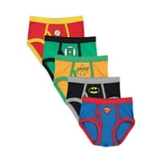 Justice League Boys Briefs Underwear, 5 Pack, Sizes 4-8 Briefs