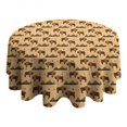 thumbnail image 4 of Beige Buffalo Pattern Round Tablecloth 60"x60",Wrinkle Wipeable Table Cloth for Kitchen Dining Room Picnic Patio Party, 4 of 6