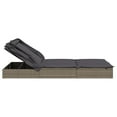 thumbnail image 5 of vidaXL 2-Person Sunbed with Foldable Roof Grey 213x118x97 cm Poly Rattan, 5 of 5