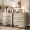 thumbnail image 7 of MOONMISS Modern 3-Drawer Nightstand Set of 2,Bedside Table with Sturdy Base & Gold Handles for Bedroom,Living Room,Light Oak, 7 of 7