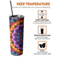 thumbnail image 6 of 20oz Colorful Tie Dye Peacock Mandala Pattern Skinny Tumblers Stainless Steel Tumbler with Lid and Straw,Vacuum Insulated Double Wall Travel Tumbler Cups with Cleaning Brush for Coffee,Tea, 6 of 6
