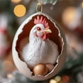 thumbnail image 7 of Xecvkr Christmas Happy Farm Egg Ornament Kids Animal Duck Dinosaur Snake Tree Pendant Festive Gift Holiday Family Party Decor 0.4in 1pc, 7 of 7