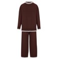 thumbnail image 4 of Aofany Women's 2 Piece Outfits Solid Sweater Set Long Sleeve Pullover Sweater And Casual Pants Loose Fit Lounge Set, 4 of 5