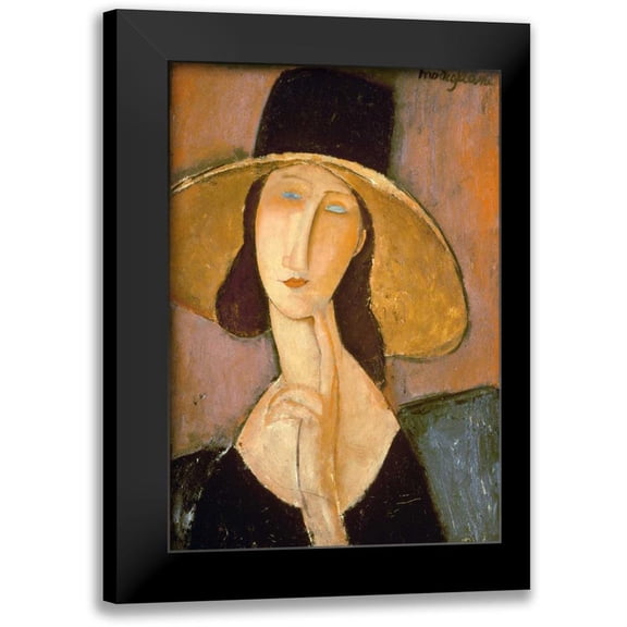 Modigliani, Amedeo 11x14 Black Modern Framed Museum Art Print Titled - Head of a Woman