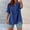 Blue, variant on Women's V Neck Button Down Shirt Casual Summer Tops With Side Slit Womens T Shirt V Neck Juniors T Shirt Ladies Knit Shirts