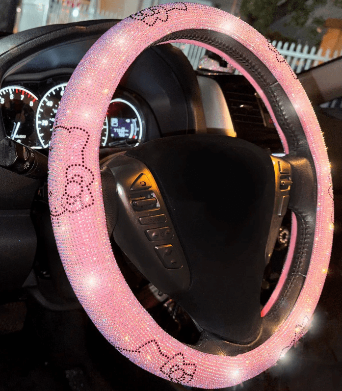 Fashion Car Ultra Bling luxury Steering Wheel Cover Full Rhinestone Glass Extra Shiny Bright Ice