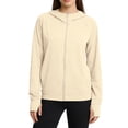 thumbnail image 2 of Garbnen M-4XL Sun Protection Jacket Women Long Sleeve Zip Up Hoodies Womens with Pockets Summer Camping Outdoor Sun Shirt Women with Thumb Holes Beige XXXL, 2 of 5