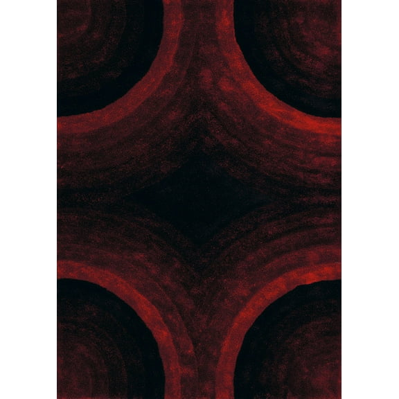 Designer Home Suave Area Rug 2100-20230 Astral Red Angles Arches 5' 3" x 7' 2" Rectangle