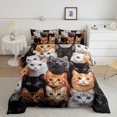 thumbnail image 2 of Manfei 3D Kitten Print King Size Comforter Sets, Kawaii Animal Lover Comforters King Size, Multicolor, Gray Reversible, 3-Piece, 1 Comforter and 2 Pillowcases, 2 of 7