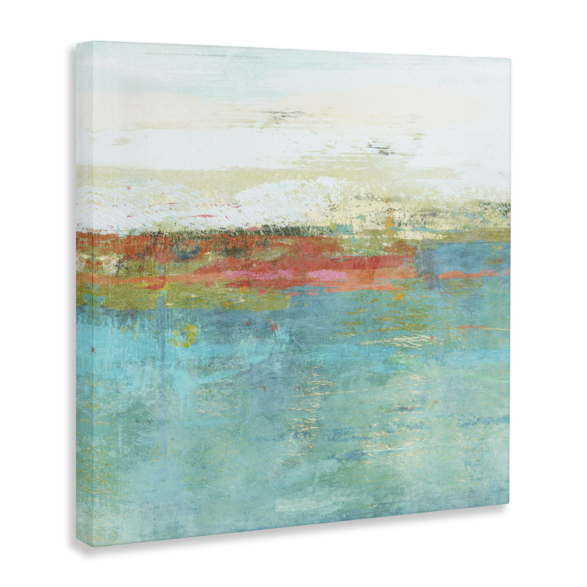 Stupell Industries Ocean Hues Abstraction Abstract Painting Wrapped Canvas Art Print Wall Art, 36 x 36