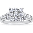 thumbnail image 1 of 1ct Diamond Cluster Halo Engagement Ring 14k White Gold, 1 of 3