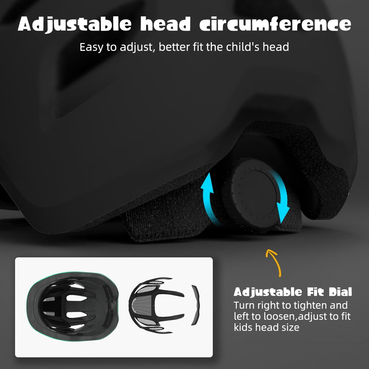 XJD Toddler Helmet Kids Bike Helmet for Boys Girls Child Age 1 and Older，Black XS