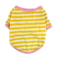 thumbnail image 1 of Dog Striped Round Neck T-Shirt - Polyester. Korean Style, Comfortable, Elastic, Suitable for Daily Wear, 1 of 4