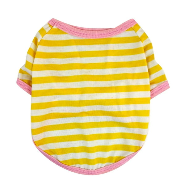 Ropa para Mascotas Camisa a rayas de cuello redondo para perros Ropa para mascotas Ropa para perros pequeños estilo coreano