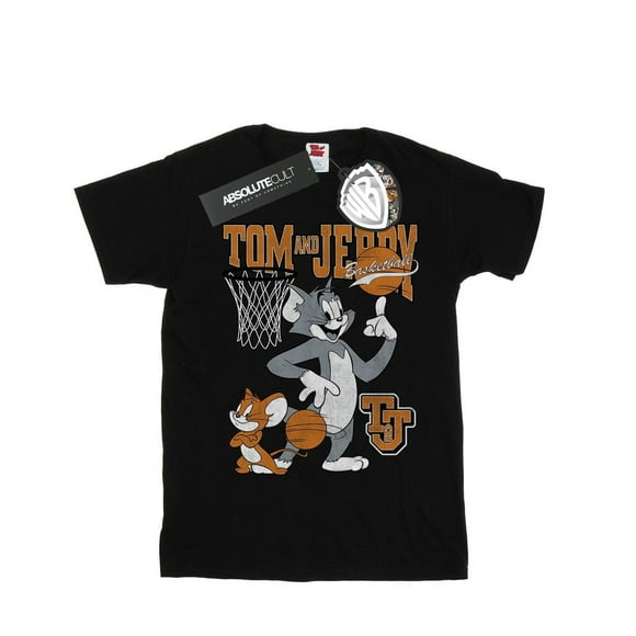 Tom T-Shirt en Coton de Basketball Tournant pour Filles And Jerry