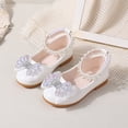 thumbnail image 2 of Qopobobo Flower Girl Dress Toddler Flats Girl Glitter Dress Shoes Little Girl Ballet Flats Bow Wedding Party White,12, 2 of 7