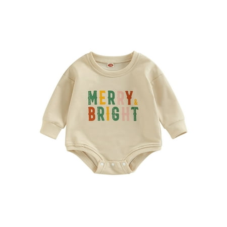 

Amuver Christmas Toddler Baby Rompers Cane/ Snowman/ Letters Print Casual Long Sleeve Jumpsuit for Newborn Girl Boy