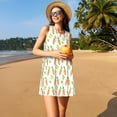 thumbnail image 3 of Yiaed Vegan Fruit Carrot Print Women's Sleeveless Dress, Loose Fit Summer Dress, Casual Sleeveless Dress for Women, 3 of 7