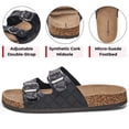 thumbnail image 3 of Alpine Swiss Mens Double Strap Slide Sandals with EVA Sole - Flat Casual Comfort Shoes, Woven Black, 3 of 8