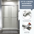 thumbnail image 3 of 44-48 in. W x 72 in. H Double Sliding Shower Door, Semi-frameless Bypass Bathroom Sliding Door with 1/4" (6mm) Tempered Glass for Walk-in Shower, Brushed Nickel 24D03-48BNX, 3 of 6