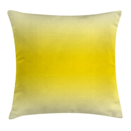 Ombre Throw Pillow Cushion Cover, Sun kissed Summer Hot Beach Inspired Ombre Design Digital Printed Room Decorations Image, Decorative Square Accent Pillow Case, 24 X 24 Inches, Yellow, by