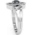 thumbnail image 5 of Split Band Lab-Created Sapphire Diamond Cocktail Ring In 14k White Gold, 5 of 6