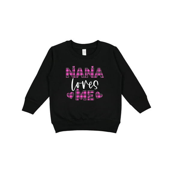 Inktastic My Nana Loves Me Hearts in Pink Plaid Toddler Sweatshirt