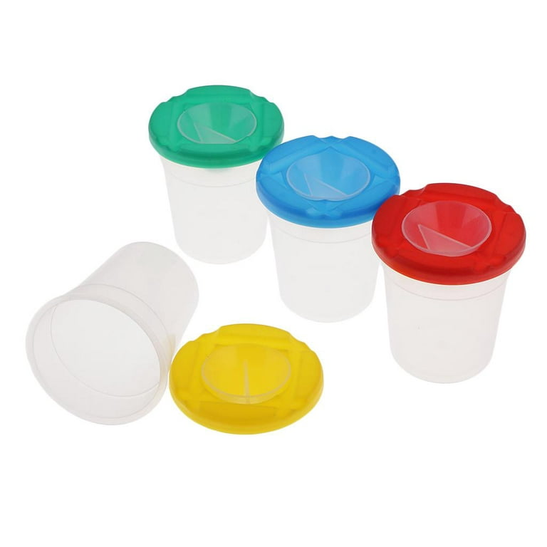 4 Pieces Paint Cups with Lids Paint Cups for Kids, Toddlers