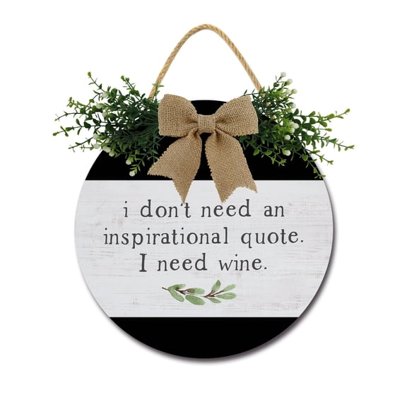Front Door Porch Decorations I Need Wine Door Hanging Sign 11 inch Wooden Wall Sign, Rustic Holiday Wreath Decor for Front Door Porch Home Window Wall Farmhouse Decorations