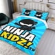 thumbnail image 3 of Niños Ninja Conjunto de sábanas temático, trío de piezas, cómodo y amigable con la piel, diseño único, regalo de decoración para el hogar para familiares, amigos y fans,140cm *210cm, 3 of 6