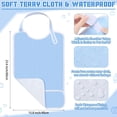 thumbnail image 2 of 3 Pack Unisex Adults Bib for Seniors Elderly Women Men Waterproof Bib Eating Cloth Adjustable Reusable Clothing Protector with Crumb Catcher and Pocket for Disabled, Machine Washable, Blue, 2 of 4