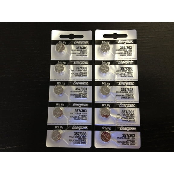 Energizer LR44 - A76 357 303 Silver Oxide Button Battery 1.5V - 10 Pack   FREE SHIPPING!