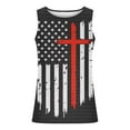 thumbnail image 4 of WREESH Men's Patriotic Usa Flag Tank Tops Sleeveless Crewneck Shirt for 4Th of July Festivities Black, 4 of 5