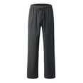 thumbnail image 3 of Cyber Monday Savings Clearance !Men's Trousers Button Pants Pockets Slacks Oversized Wide Leg Trousers Drawstring Pants Straight Leg Slacks Solid Color Trousers Plus Size Pants Casual Golf Slacks, 3 of 4