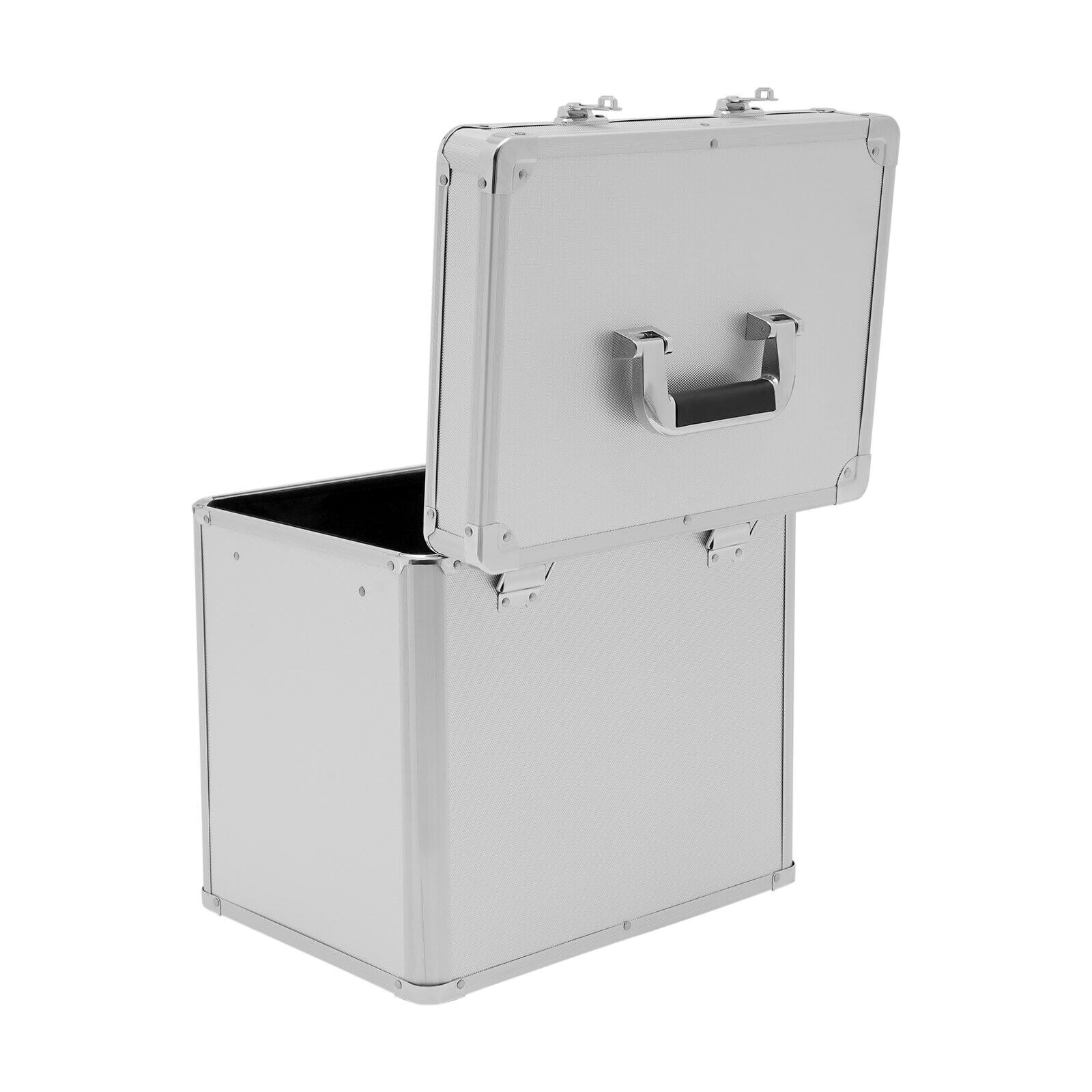 Locking File Storage Box,Fireproof Document Box,Letter/Legal File Storage Organizer Box,Large Portable Home Office Filing Cabinet for Hanging Folders,Silver