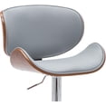 thumbnail image 6 of Pawverly Modern Swivel Bar Stool with Adjustable Height, Faux Leather Counter Height Bar Chair with Bentwood Walnut Seat and Chrome Base for Kitchen Island or Bar, Gray, 6 of 9