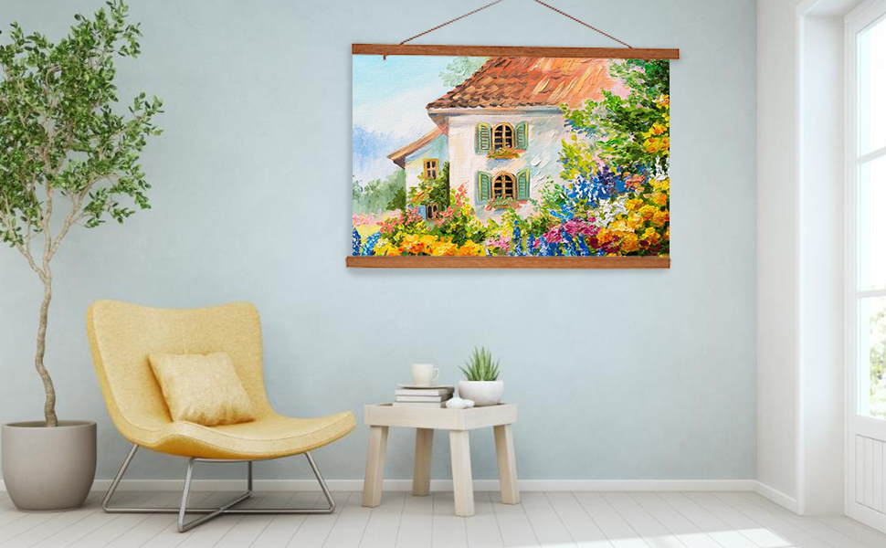 LAFGUR Modern Wooden Photo Frame DIY Custom Poster Scroll