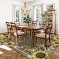 thumbnail image 3 of FairOnly 8'x10'Sunflower & Insects Area Rug for Living Room Stain Resistant Machine Washable Non Slip Carpet for Bedroom Entryway Kitchen Bedroom,Brown, 3 of 8