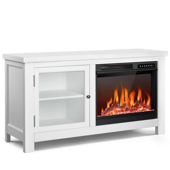 WAA 48" x 24" Freestanding Electric Fireplace with Wood Mantel, 750W/1500W
