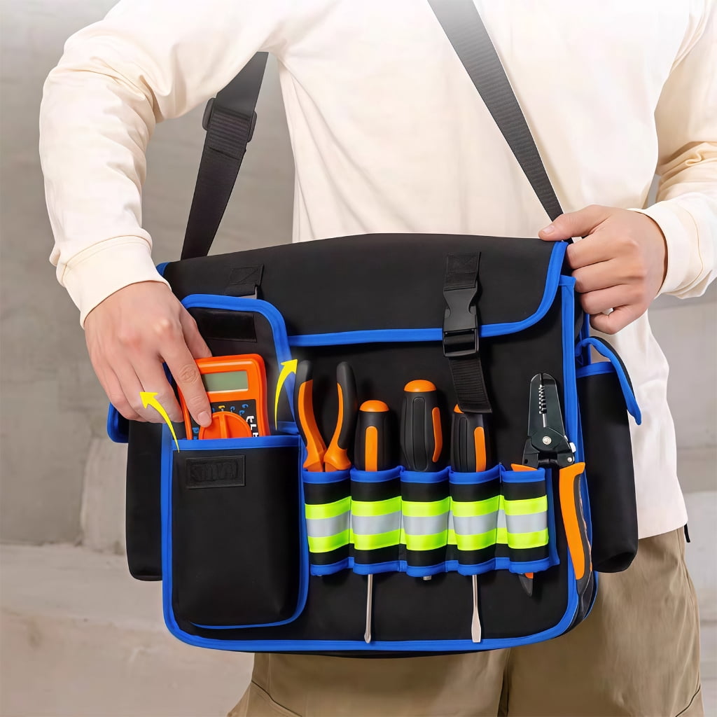 PatungKu Tool Bag Wide Mouth Tool Storage Bag Tool Organizer Bag Screwdriver Home Organizer for Indoor and Outdoor Gardening