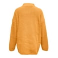 thumbnail image 5 of ManxiVoo Long Sleeve Quarter Zip Turtleneck Pullover Sweater for Women Cozy Comfortable Everyday Wear XXL Size Yellow, 5 of 7
